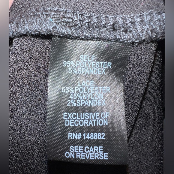 Torrid Black Blouse with Lace Size 3 - Picture 7 of 8